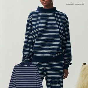 PARKE Holiday Striped Mockneck Pullover
